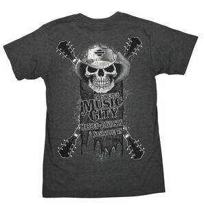 Harley Davidson T-Shirt Mens S Nashville Gray Graphic Short Sleeve Music City‎